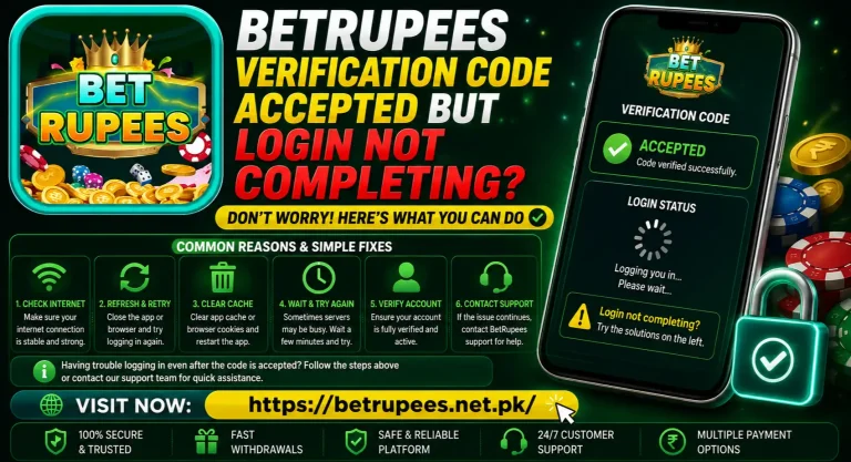 BetRupees Verification Code Accepted